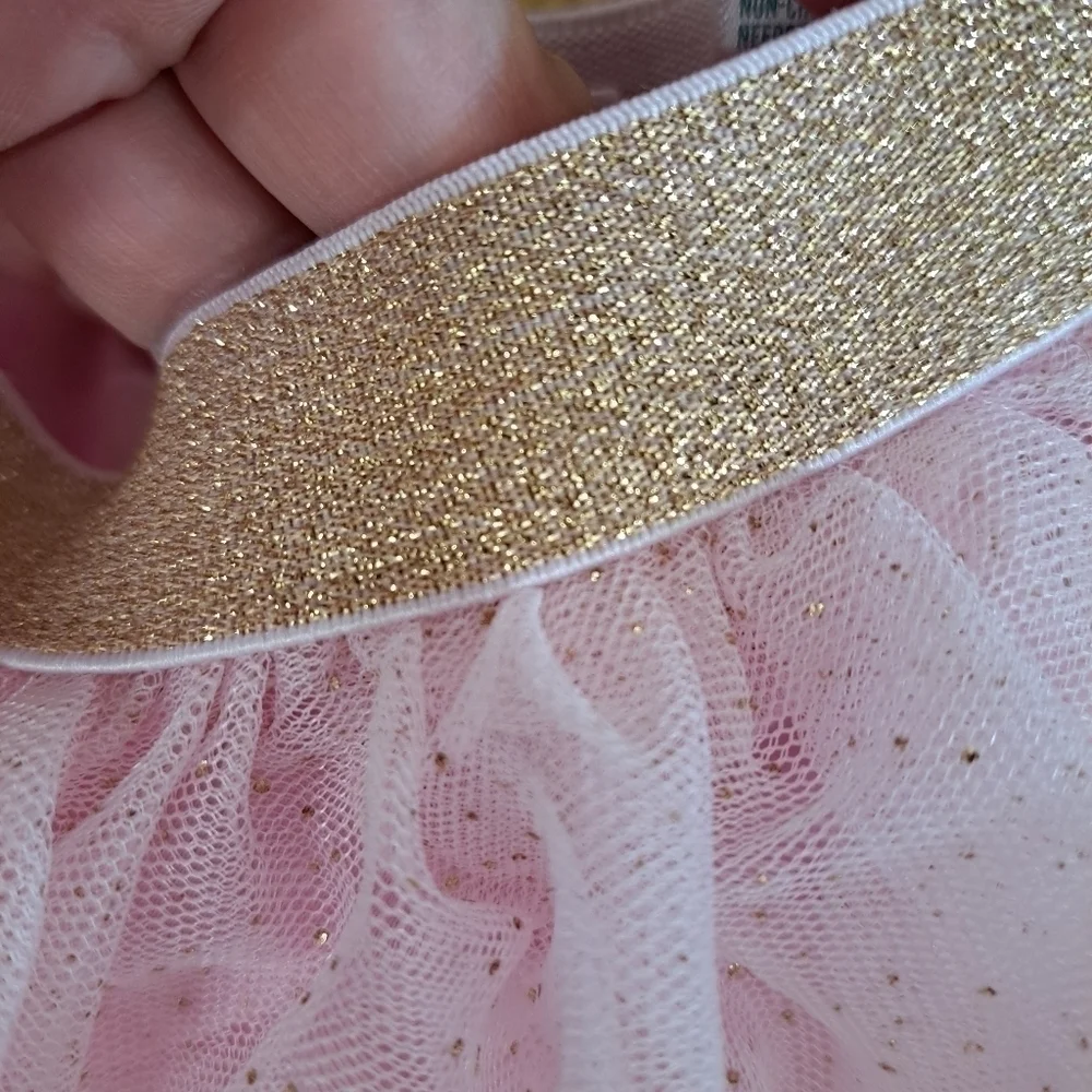 Kidgets Pink Tutu Skirt Baby Girl Size 12 Months Pink and Gold Frilly Barbie - Picture 4 of 7
